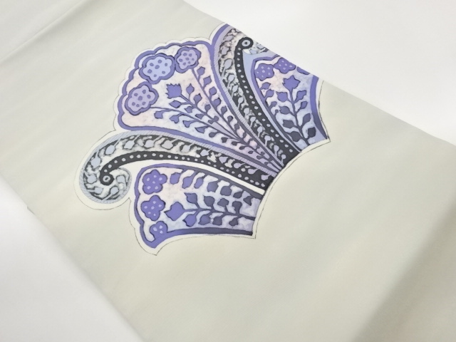JAPANESE KIMONO / ARTIST-MADE SHIOZE ABSTRACT FLORAL PATTERN NAGOYA OB